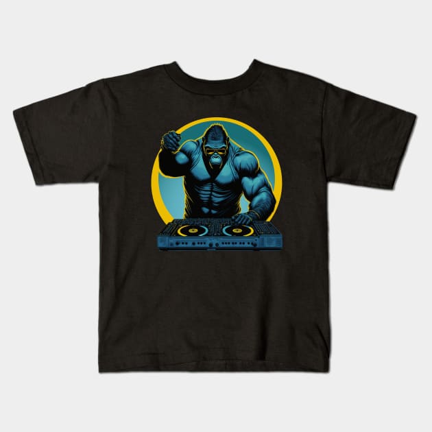 Gorilla Kong DJ Set Kids T-Shirt by Hixon House